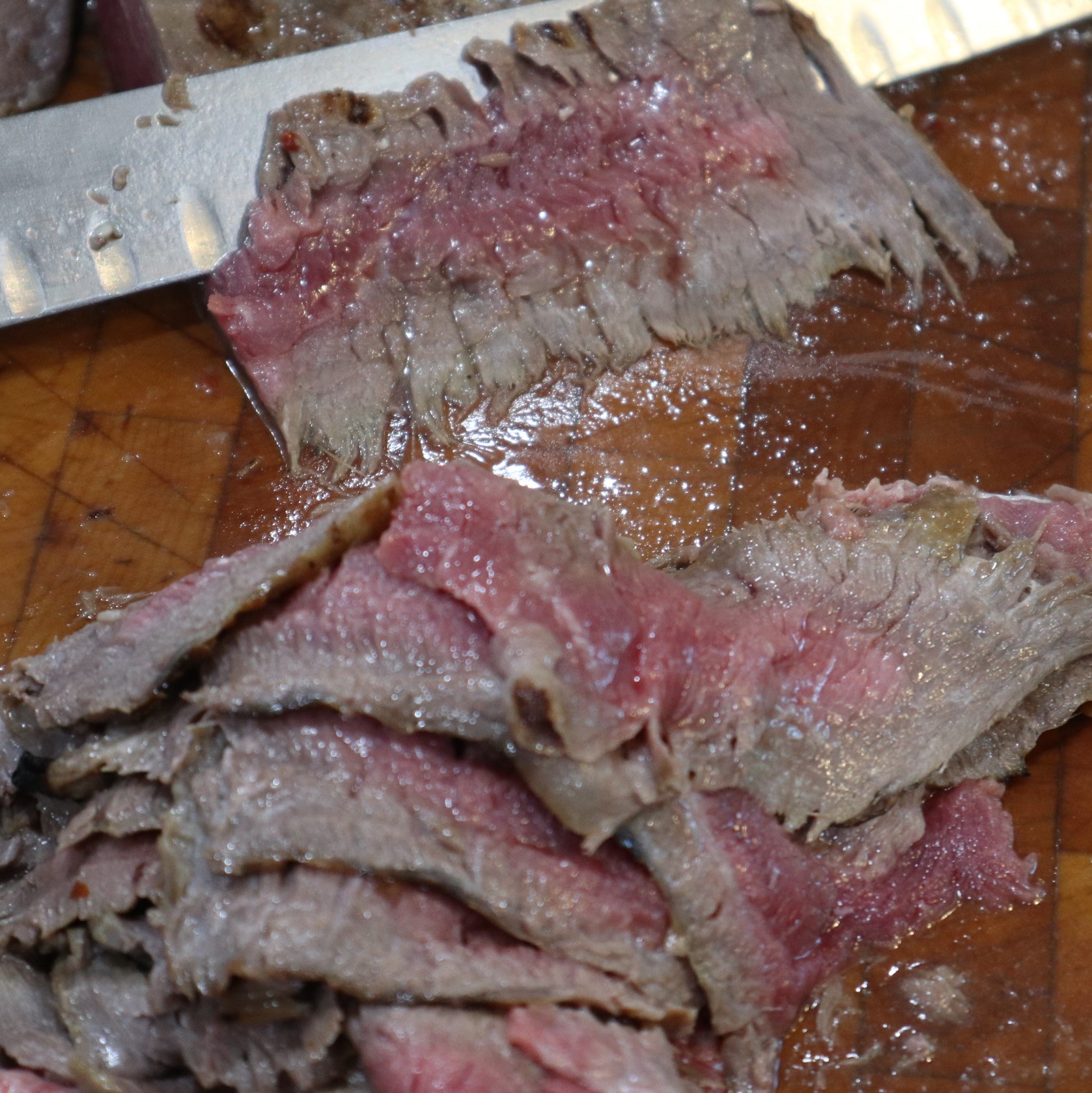 Flank Steak on cutting Board