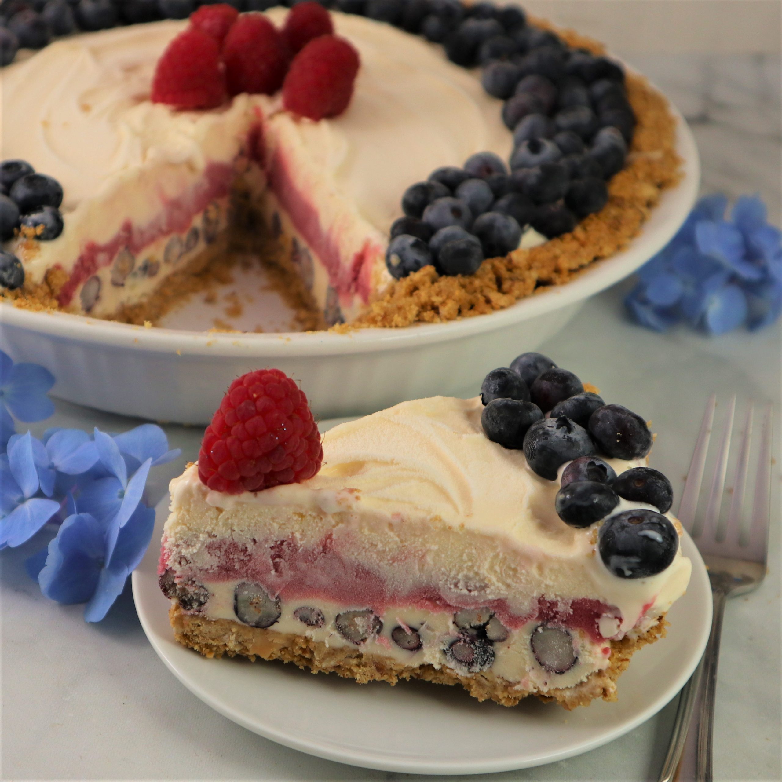 berries and ice-cream pie